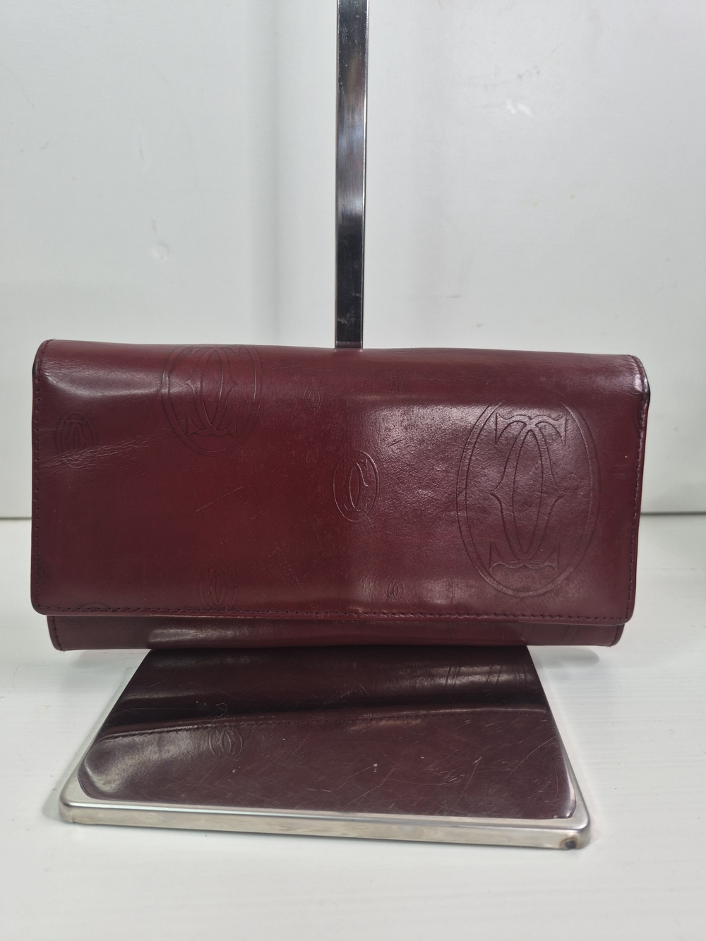 Cartier Women's Burgundy Leather Clutch Wallet